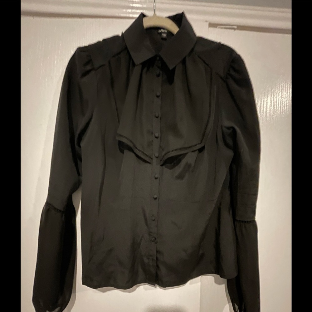 Silk Bebe long sleeve black blouse